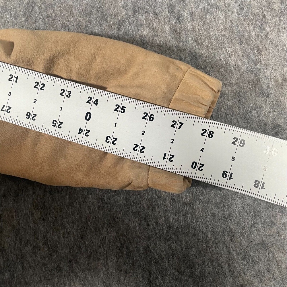 Wilsons Leather Women's Jacket Size L Beige Full Zipper Front Pockets Mid-Length - Picture 5 of 6